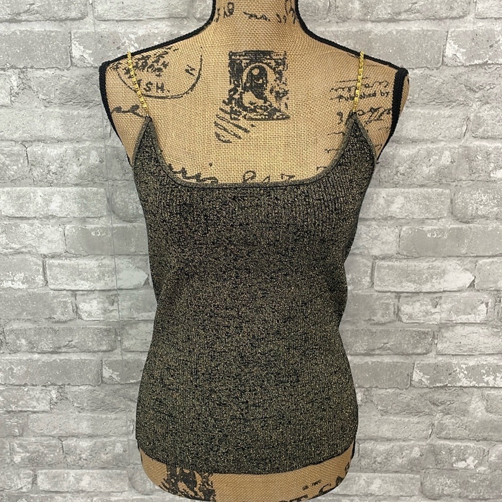 Spenser Evening Black & Gold Stretch Sweater Cami